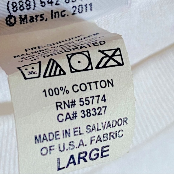 Authentic Old Character Kelly GREEN M&M’s White Short Sleeve Tee Size Large NEW - Picture 4 of 9